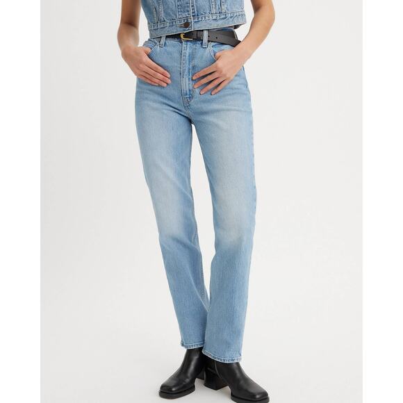 Levi's Premium 70s High Slim Straight Jeans W27 L29 Light Wash - Picture 1 of 13